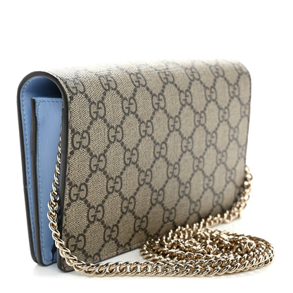 GG Supreme Monogram Bi-Color GG Marmont Chain Wallet Souffle Rose Ebony