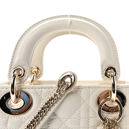 Lambskin Cannage Mini Lady Dior Latte