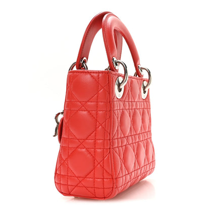Lambskin Cannage Mini Lady Dior Red