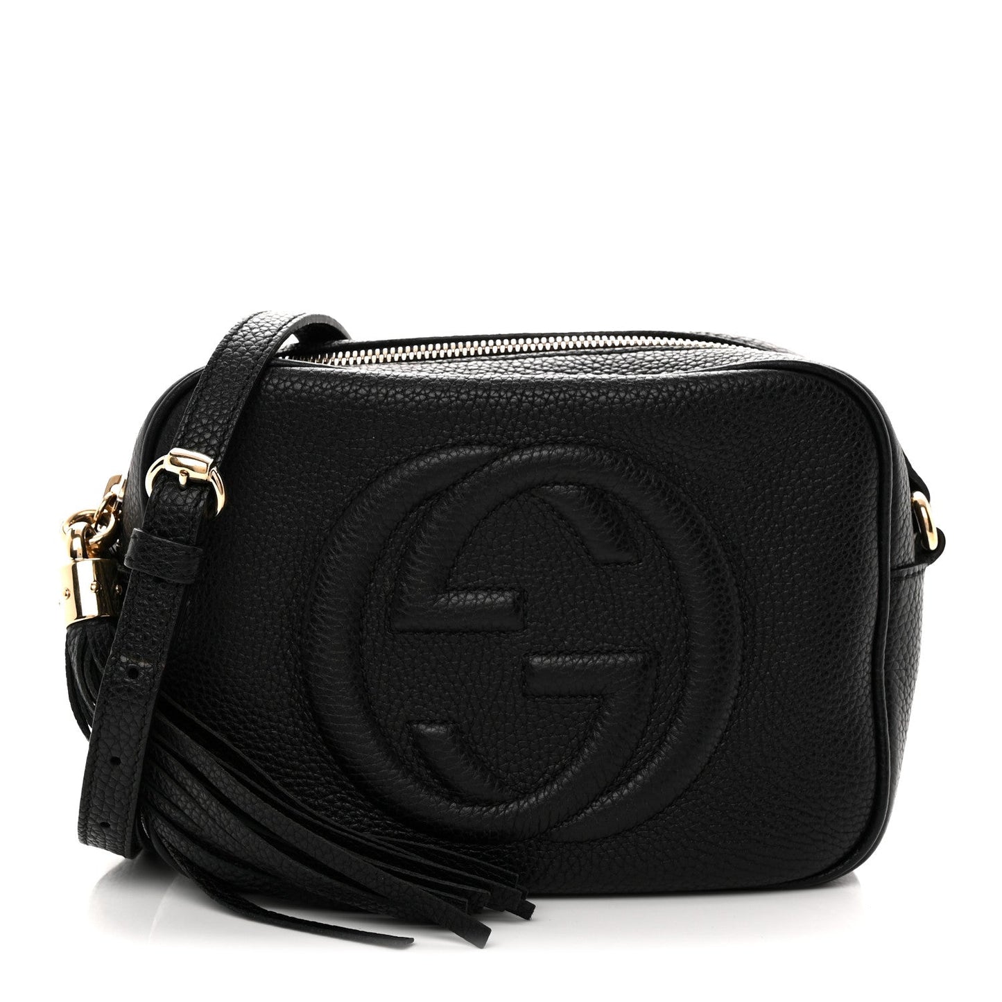 Pebbled Calfskin Soho Disco Bag Black