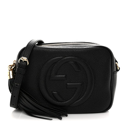 Pebbled Calfskin Soho Disco Bag Black