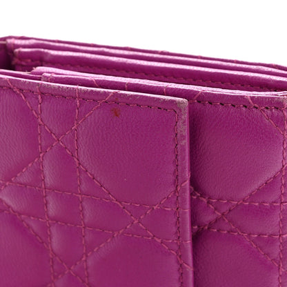 Lambskin Cannage Miss Dior Chain Wallet Dark Pink