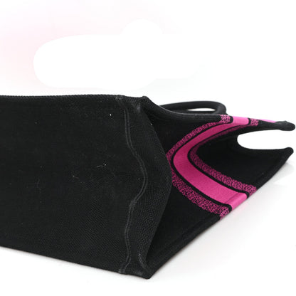 Canvas Embroidered Large Miss Dior Graffiti Book Tote Fuchsia Purple