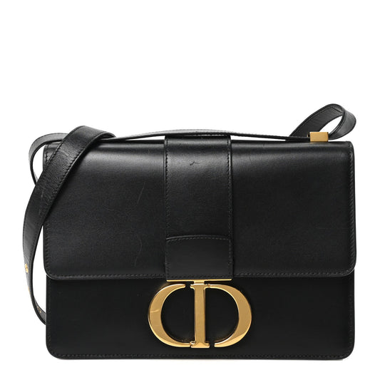 Smooth Calfskin 30 Montaigne Flap Bag Black
