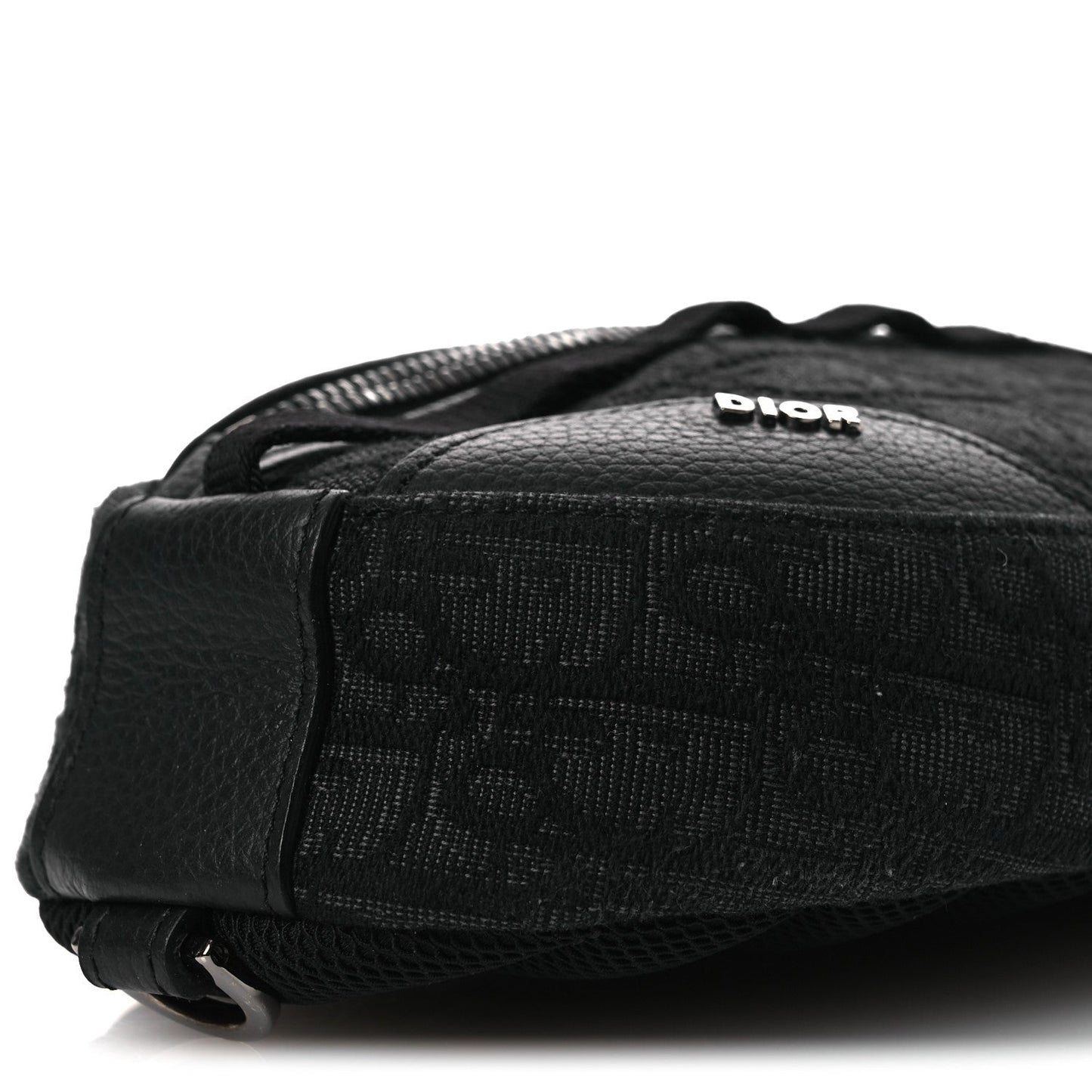 Grained Calfskin Oblique Scarab Sling Bag Black