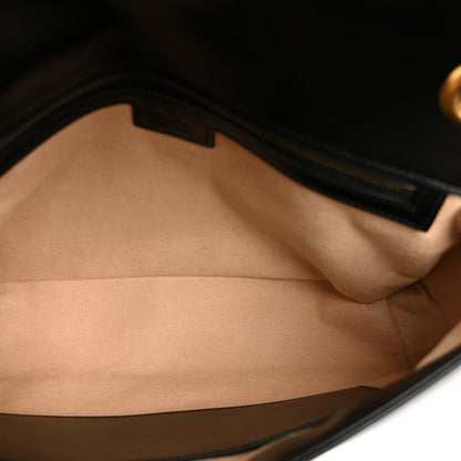 Calfskin Matelasse Medium GG Marmont Shoulder Bag Black
