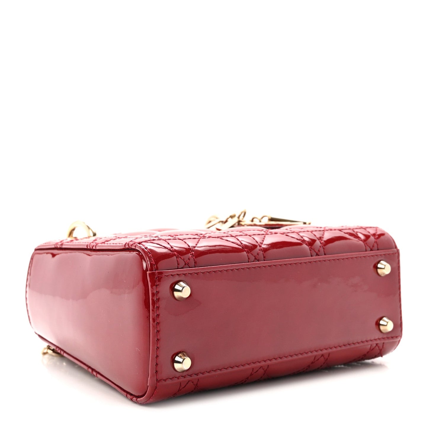 Patent Cannage Mini Lady Dior Red