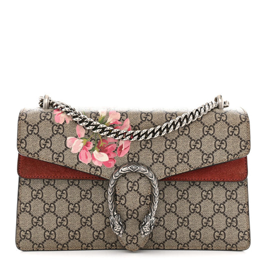 GG Supreme Monogram Blooms Small Dionysus Shoulder Bag Beige Multicolor Dry Rose