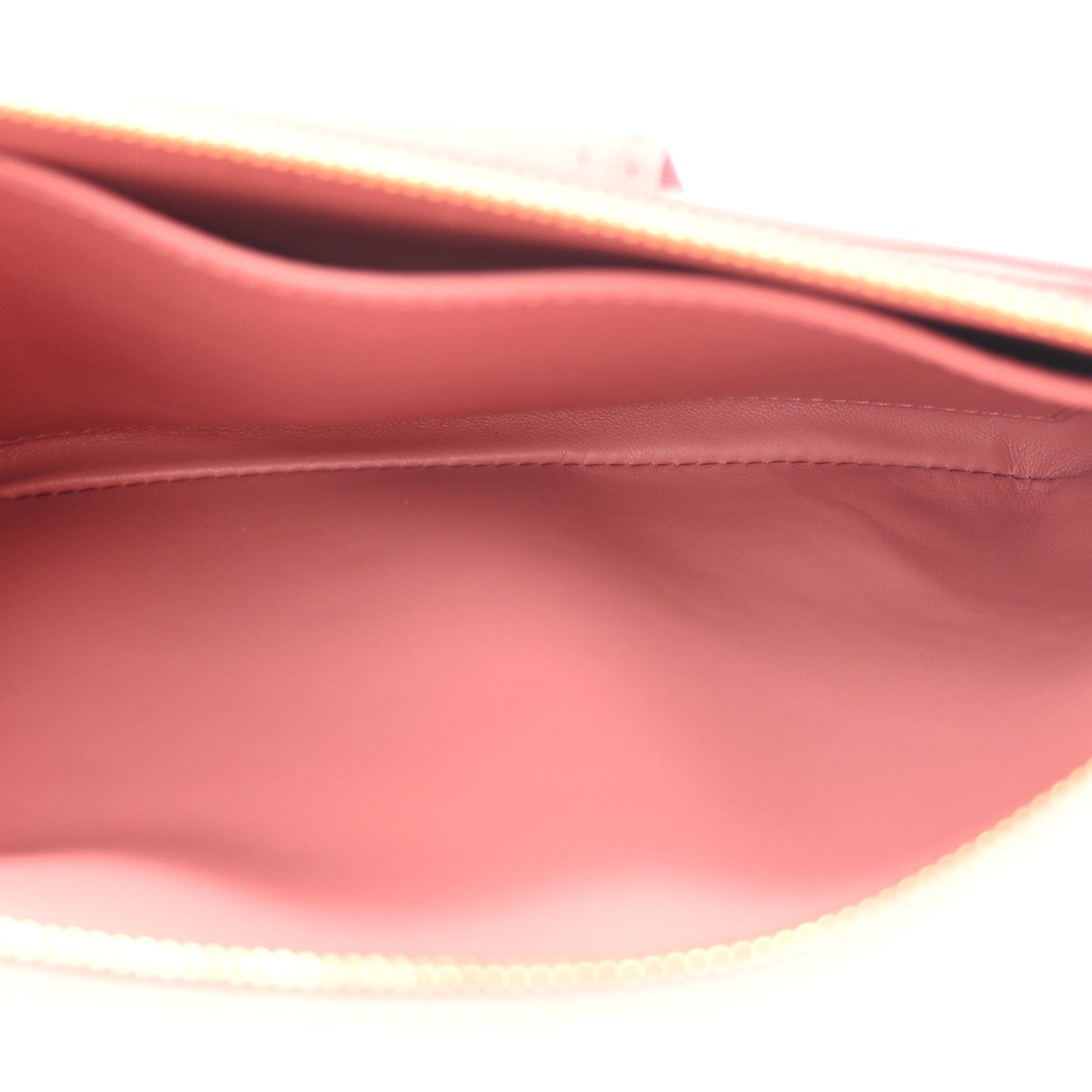 Smooth Calfskin Medium Diordouble Chain Bag Rose Multicolor