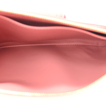 Smooth Calfskin Medium Diordouble Chain Bag Rose Multicolor