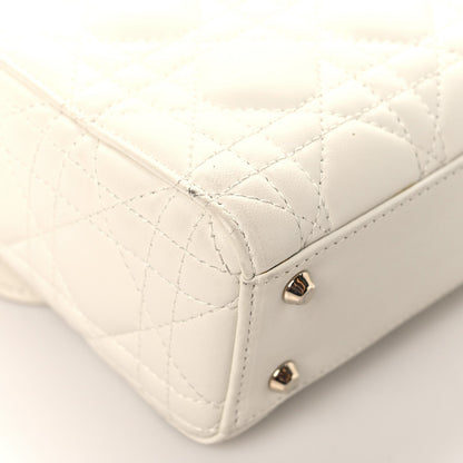 Lambskin Cannage Mini Lady Dior White