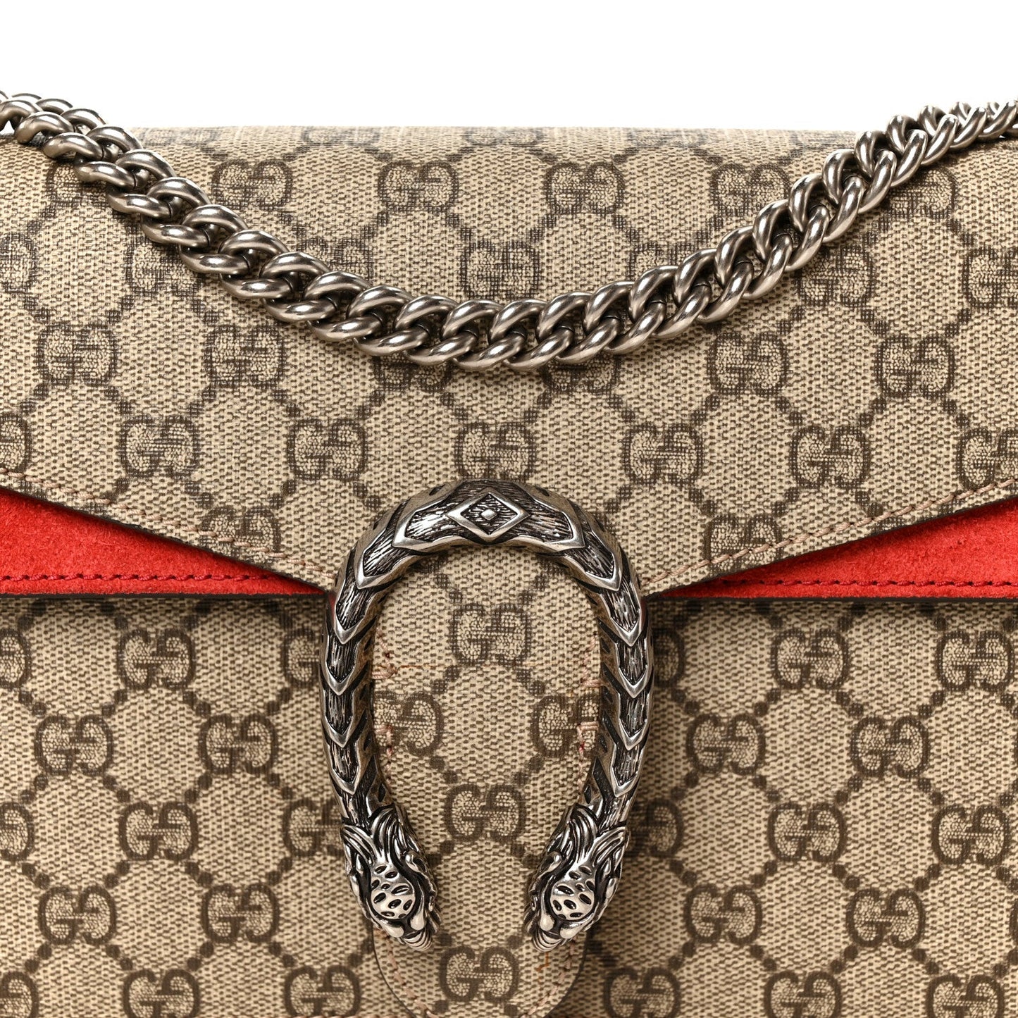 GG Supreme Monogram Small Dionysus Shoulder Bag Red