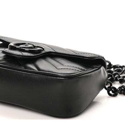 Calfskin Matelasse Monochrome GG Marmont Chain Belt Bag Black