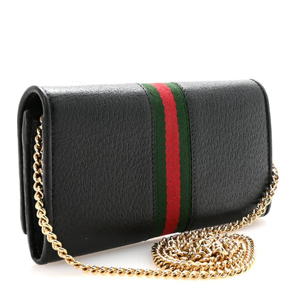 Dollar Calfskin Web Ophidia Wallet On Chain Black