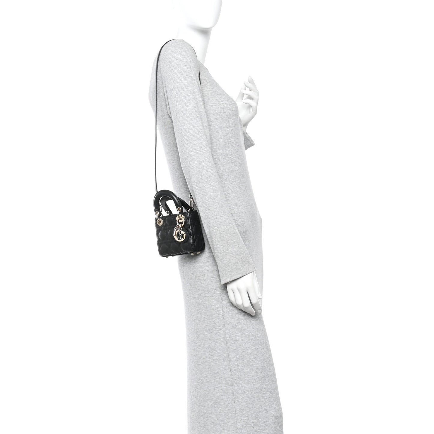 Lambskin Cannage Micro Lady Dior Black