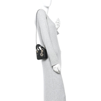 Lambskin Cannage Micro Lady Dior Black