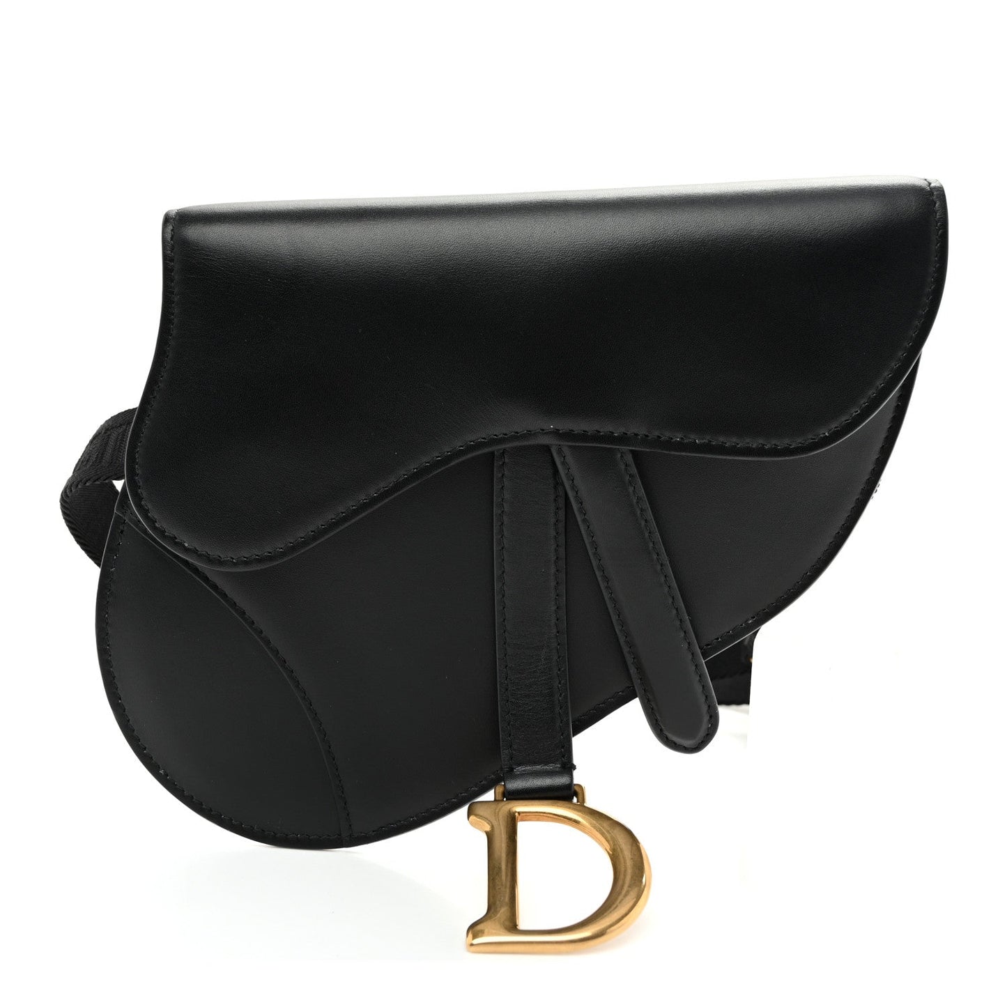 Calfskin Saddle Belt Bag Black