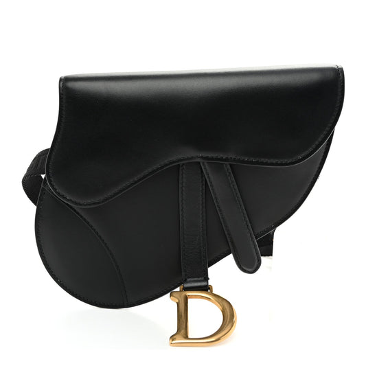 Calfskin Saddle Belt Bag Black