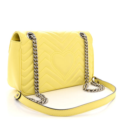 Calfskin Matelasse Small GG Marmont Shoulder Bag Banana