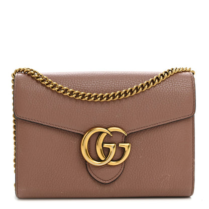 Cellarius Calfskin GG Marmont Chain Wallet Rosy Phard