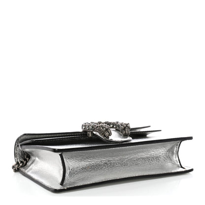 Metallic Calfskin Super Mini Dionysus Shoulder Bag Silver