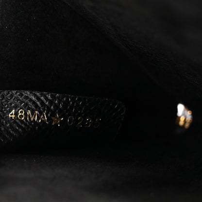Grained Calfskin Caro Double Pouch Black