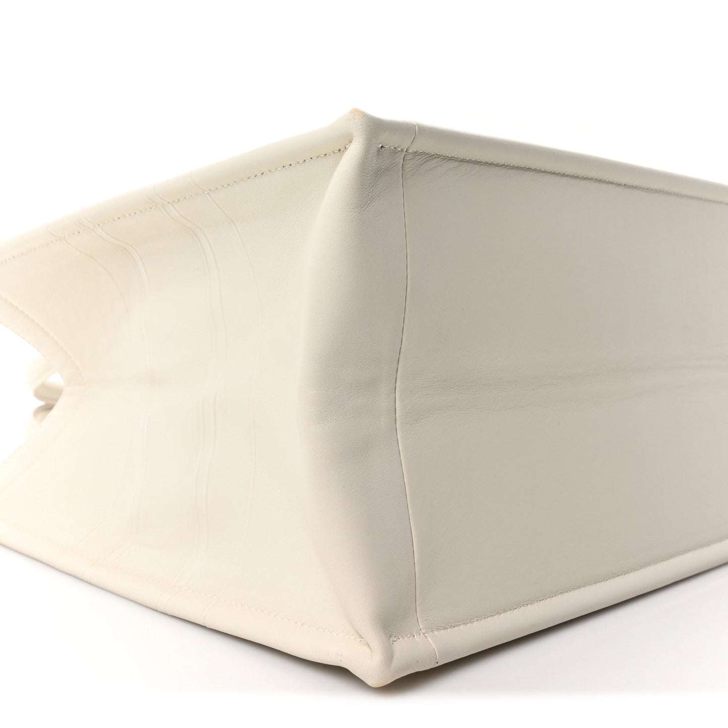 Calfskin Embossed Medium Book Tote Ivory Tote Ivory