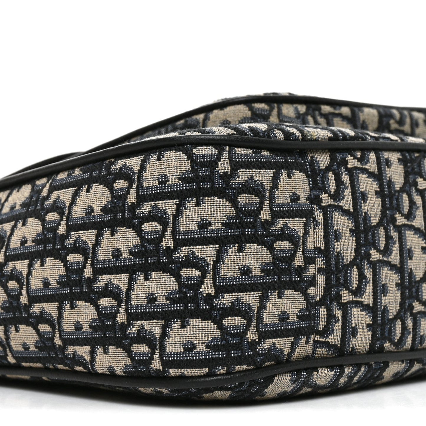 Oblique Saddle Tote Beige Black