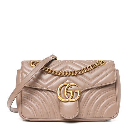 Calfskin Matelasse Small GG Marmont Shoulder Bag Porcelain Rose