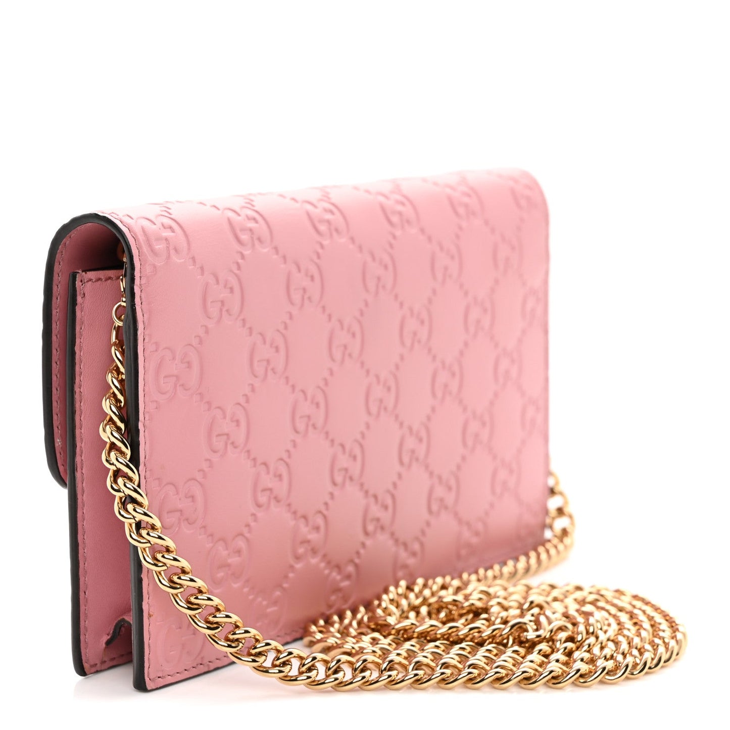 Guccissima Icon Chain Wallet Carmine Rose