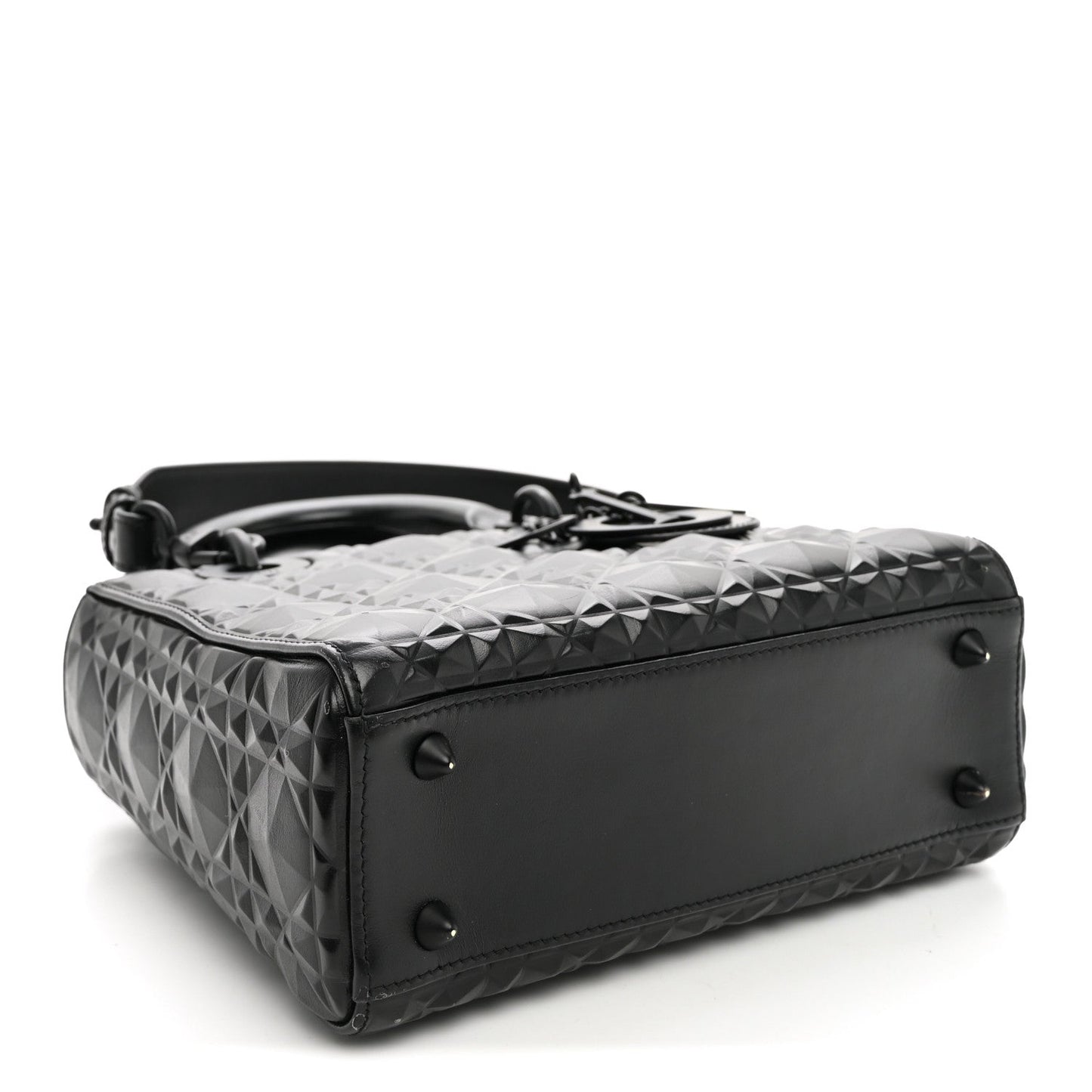 Calfskin Cannage Diamond Small My ABCDior Lady Dior Black
