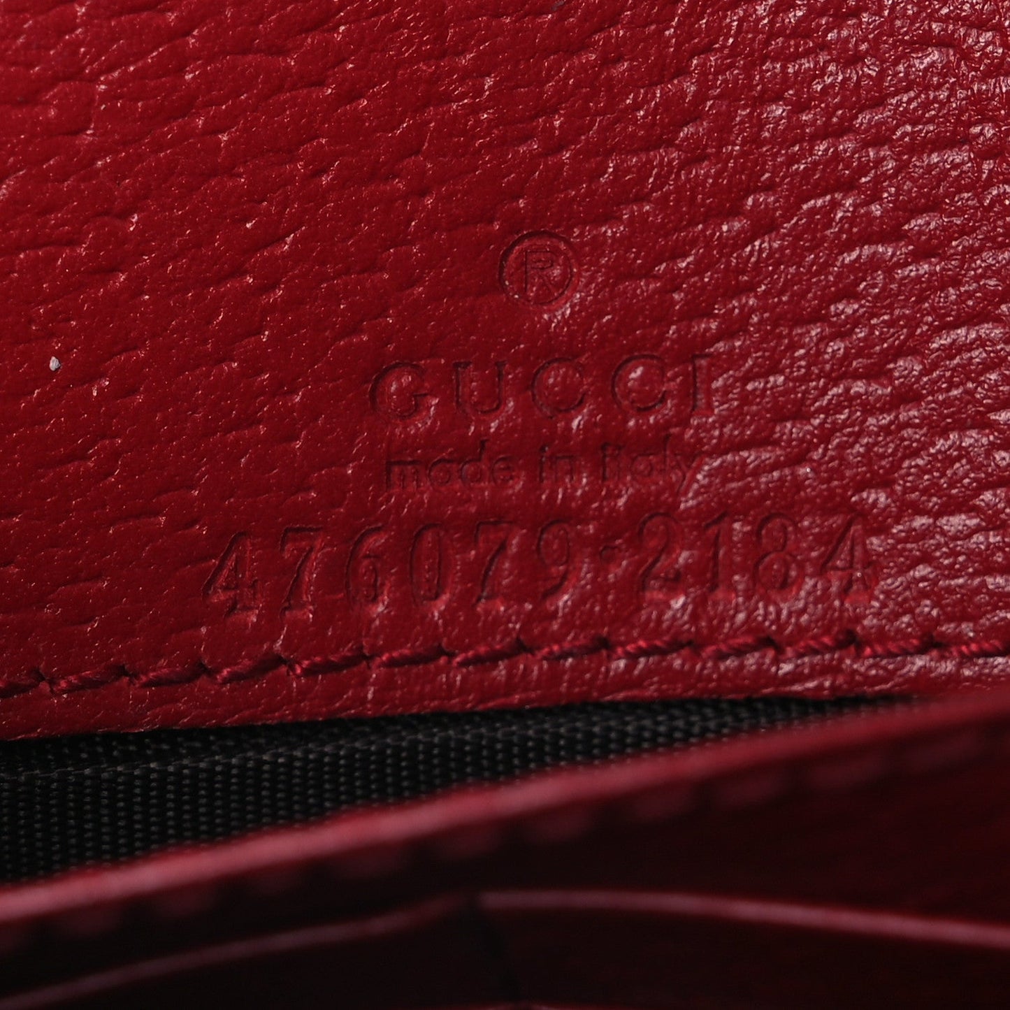 GG Supreme Monogram Web Queen Margaret Chain Wallet Red