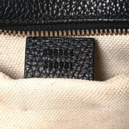 Pebbled Calfskin Small Soho Disco Bag Black