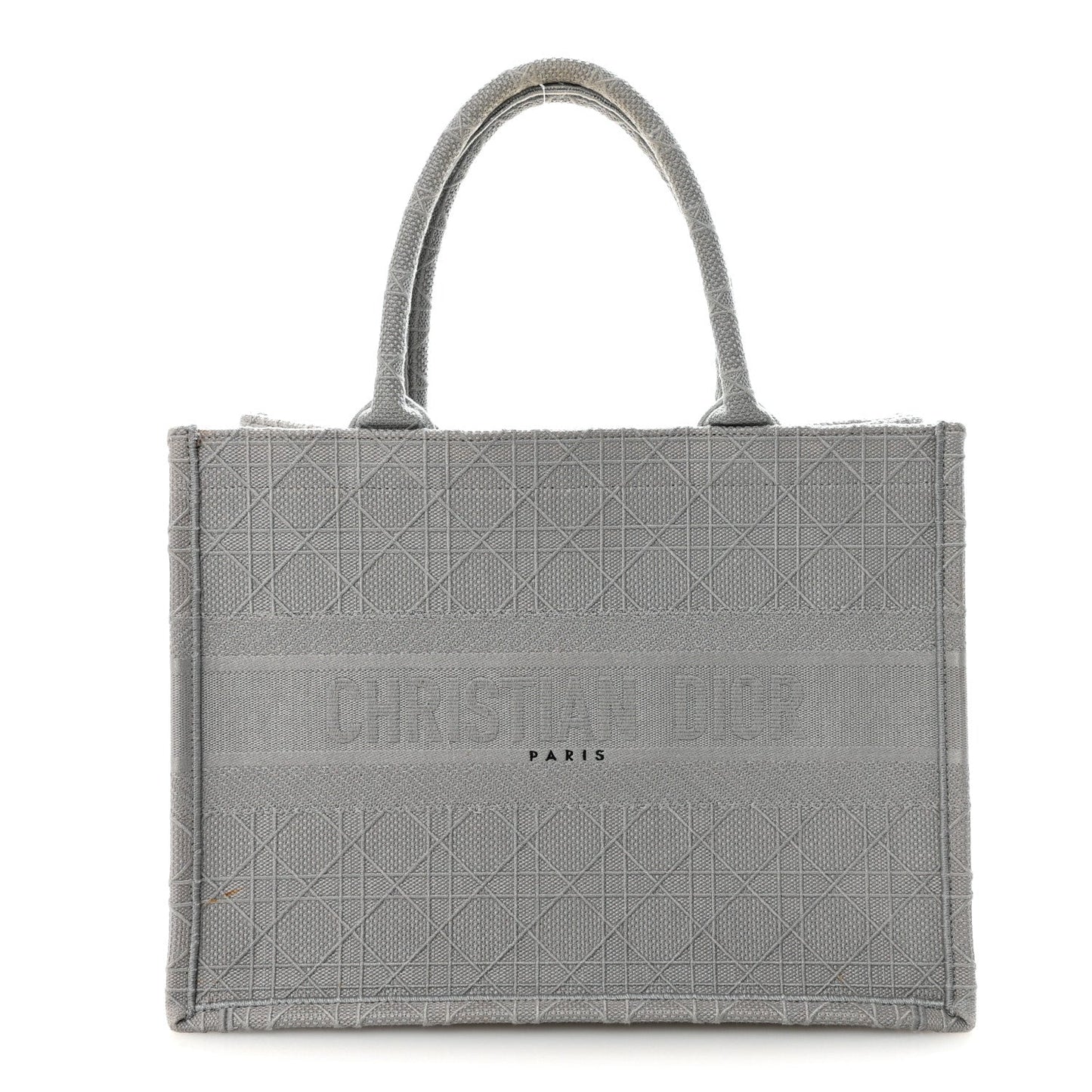 Canvas Embroidered Cannage Medium Book Tote Stone