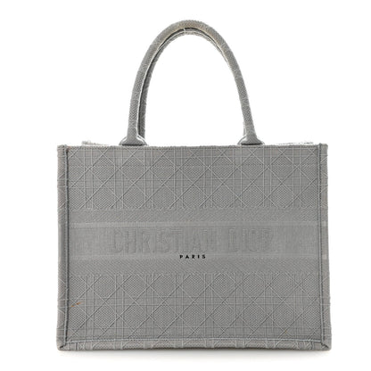 Canvas Embroidered Cannage Medium Book Tote Stone