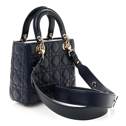 Lambskin Cannage Small Lucky Badges My Lady Dior Navy