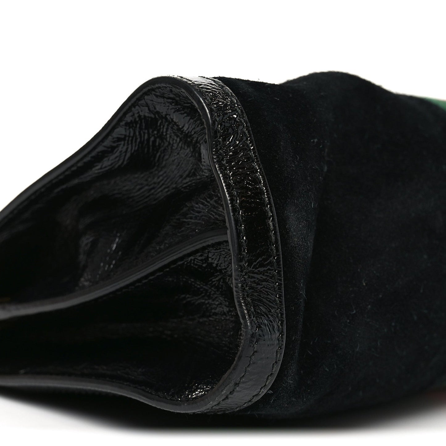 Suede Patent GG Web Medium Ophidia Chain Shoulder Bag Black
