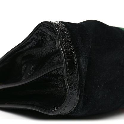 Suede Patent GG Web Medium Ophidia Chain Shoulder Bag Black