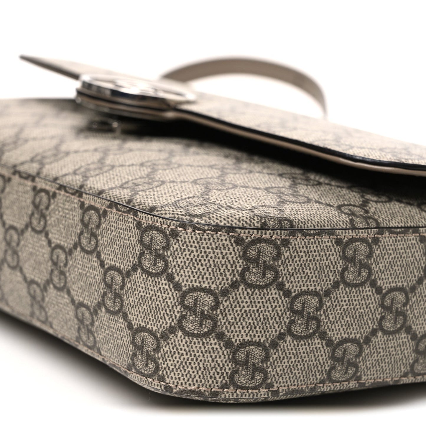 GG Supreme Monogram Petite GG Top Handle Shoulder Bag Beige Ebony