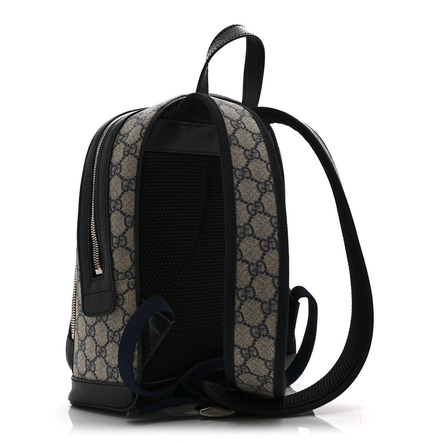 GG Supreme Monogram Textured Dollar Calfskin Web Small Ophidia Day Backpack Beige Blue Black
