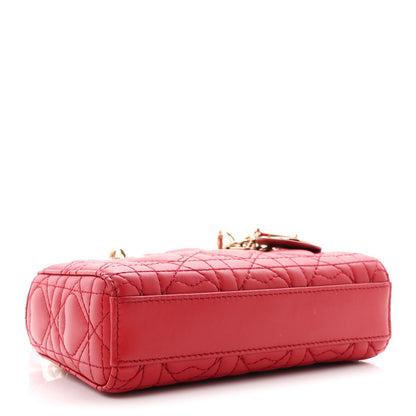 Lambskin Cannage Dioramour Micro Lady D-Joy Red