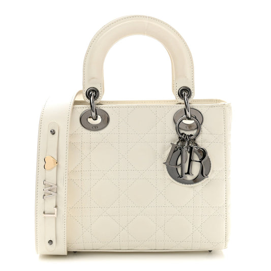 Lambskin Cannage Small My ABCDior Lady Dior White