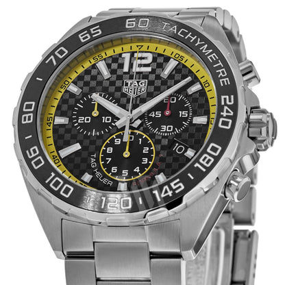 Tag Heuer Formula 1 Chronograph Black Dial Silver Steel Strap Watch for Men- CAZ101AC.BA0842