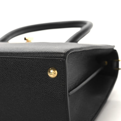 Grained Calfskin Medium St. Honore Tote Black