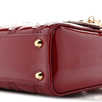 Patent Cannage Mini Lady Dior Red