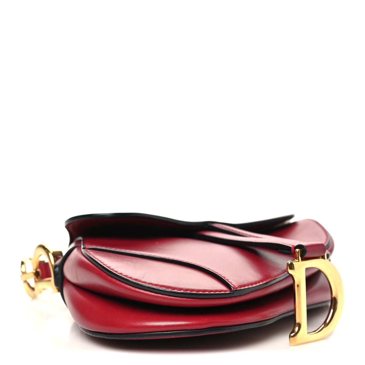 Calfskin Mini Saddle Bag Red