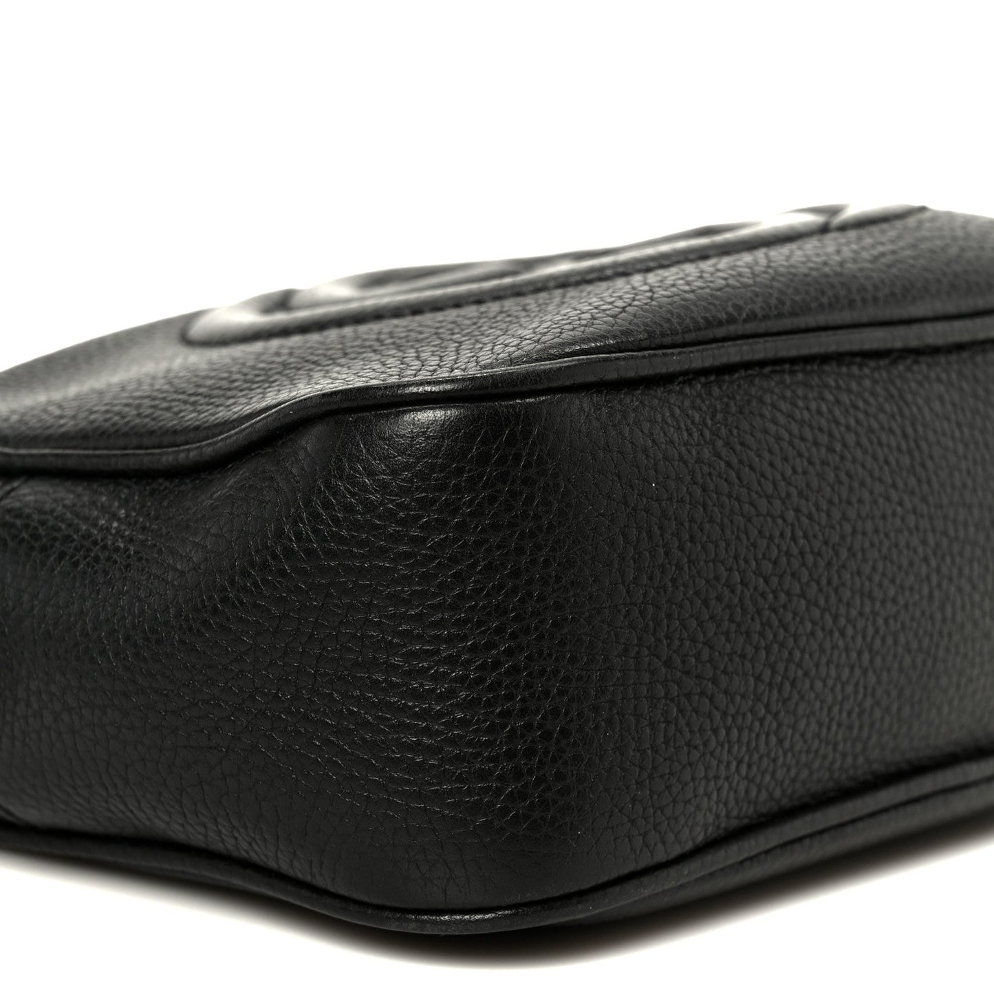 Pebbled Calfskin Small Soho Disco Bag Black