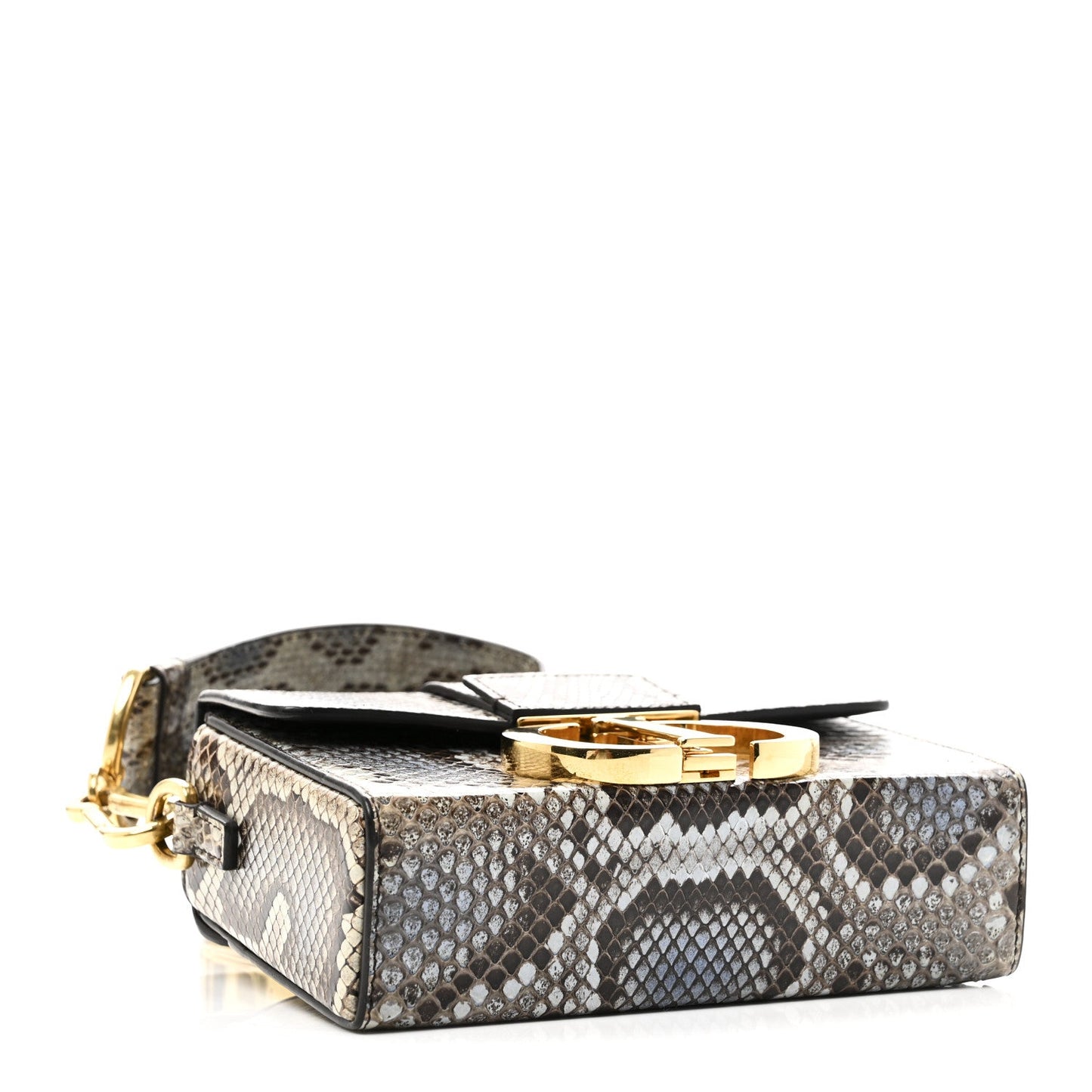 Snakeskin 30 Montaigne Box Bag Beige Multicolor