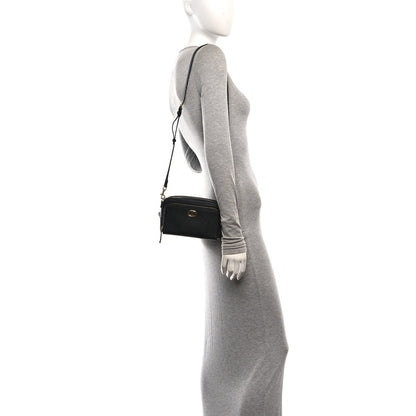 Grained Calfskin Caro Double Pouch Black