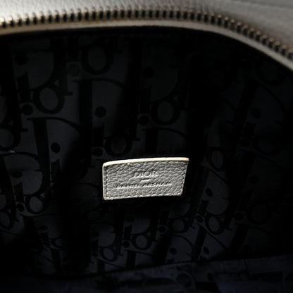 X Daniel Arsham Grained Calfskin Newspaper Print Saddle Bag White